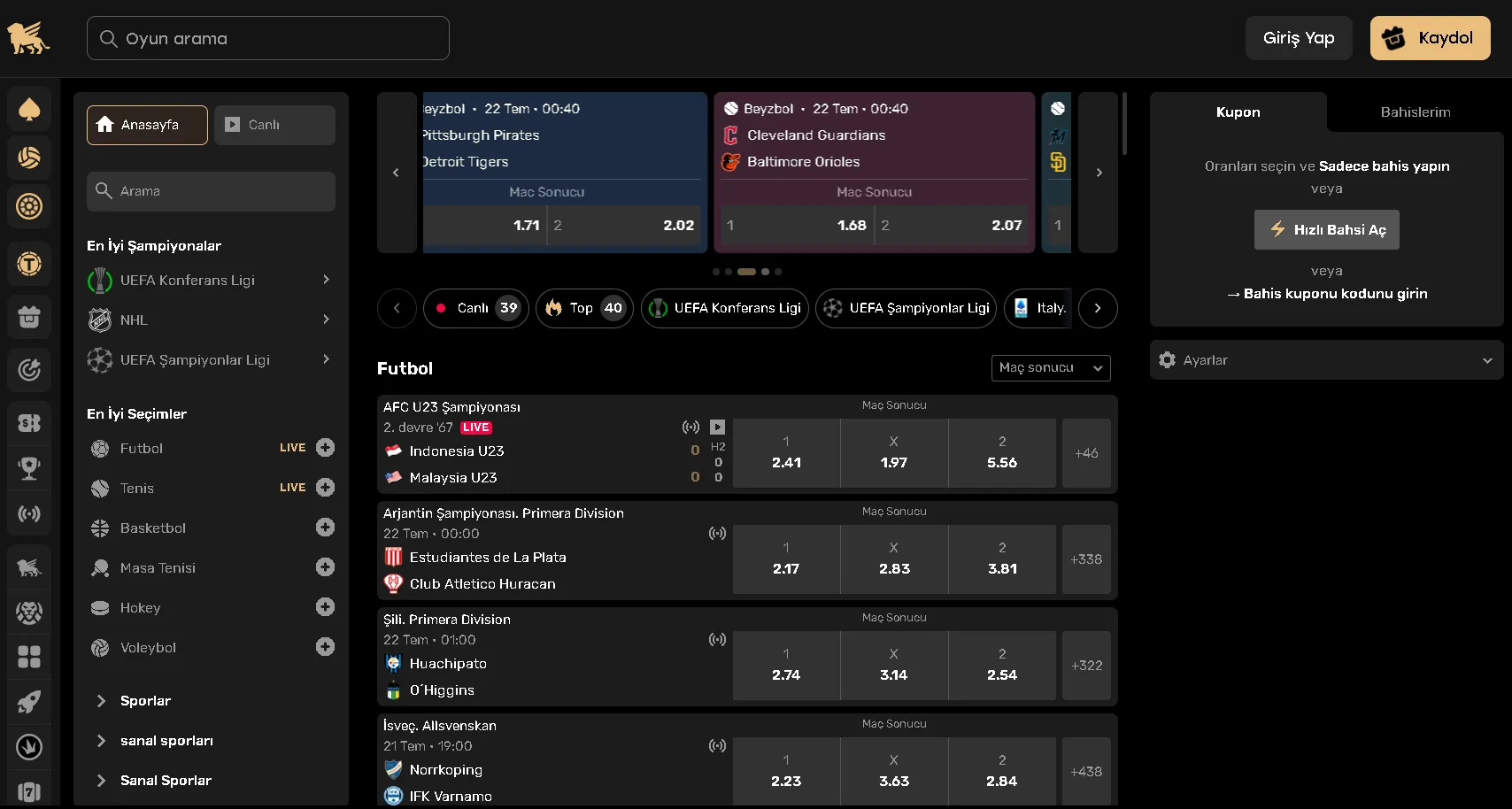 Online Kumar Sitelerinde Sunulan Oyunlar